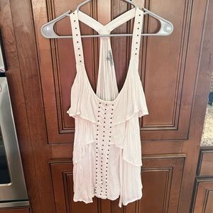 Charlotte Russe Tank Top Studded Blouse Size Large